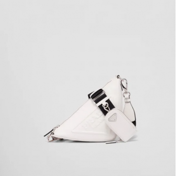☆大人気新作☆PRADA プラダ トライアングル レザーショルダーバッグ ホワイト 1BH190_2BYA_F0009_V_BRO