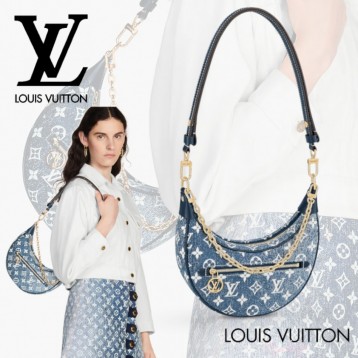  Louis Vuitton ループ 半月型 デニム バゲットバッグM81166