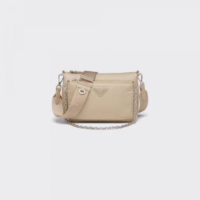 ☆大人気新作☆PRADA プラダ Re Nylon xサフィアーノレザー ショルダーバッグ サンドベージュ 1BH168_R064_F0F24_V_OOT
