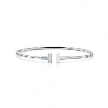 ★新品★Tiffany ティファニー T ナロー ワイヤー ブレスレット 18K ホワイトゴールド 33430175