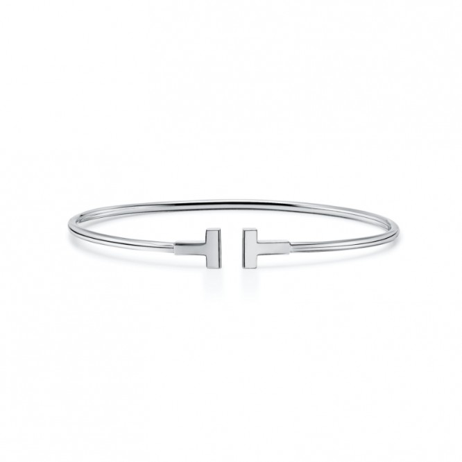 ★新品★Tiffany ティファニー T ナロー ワイヤー ブレスレット 18K ホワイトゴールド 33430175