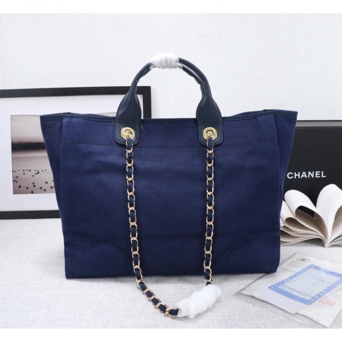CHANELビーチキャンバスバッグキャンバストートショッピングバッグ