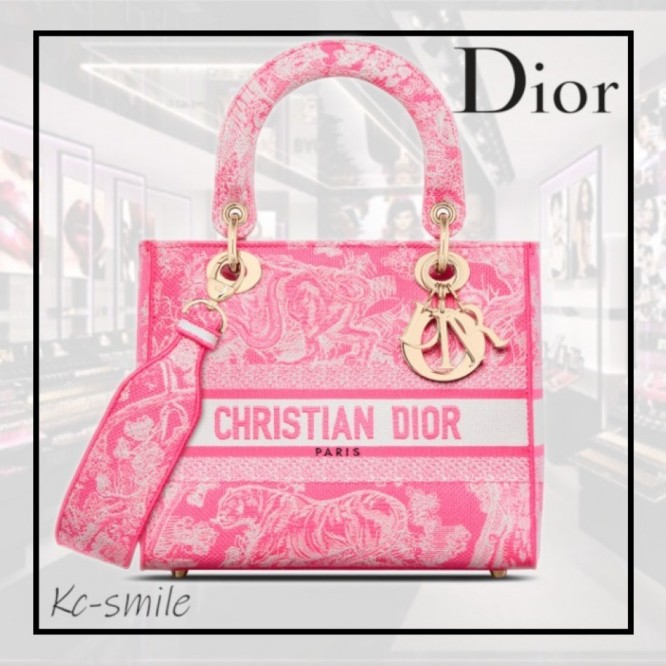 DIOR LADY D-LITE ミディアムバッグ ピンク