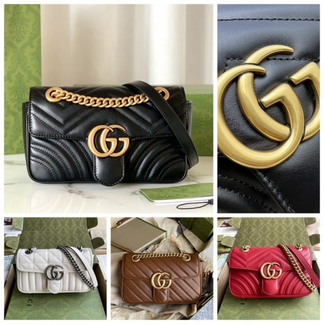 Gucci〔GGマーモント〕 キルティング ミニバッグ446744