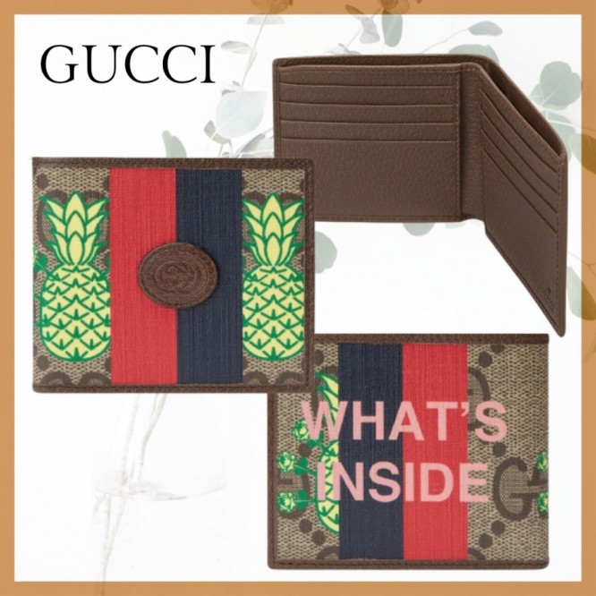 新作【GUCCI】GUCCI パイナップル 二つ折り財布673250