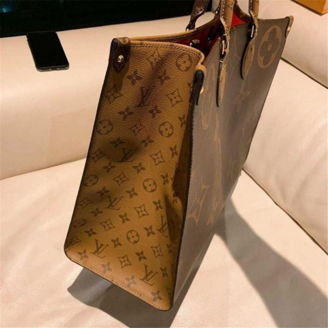 ◆Louis Vuitton◆M45495オンザゴー MM トート バッグ ブラウン
