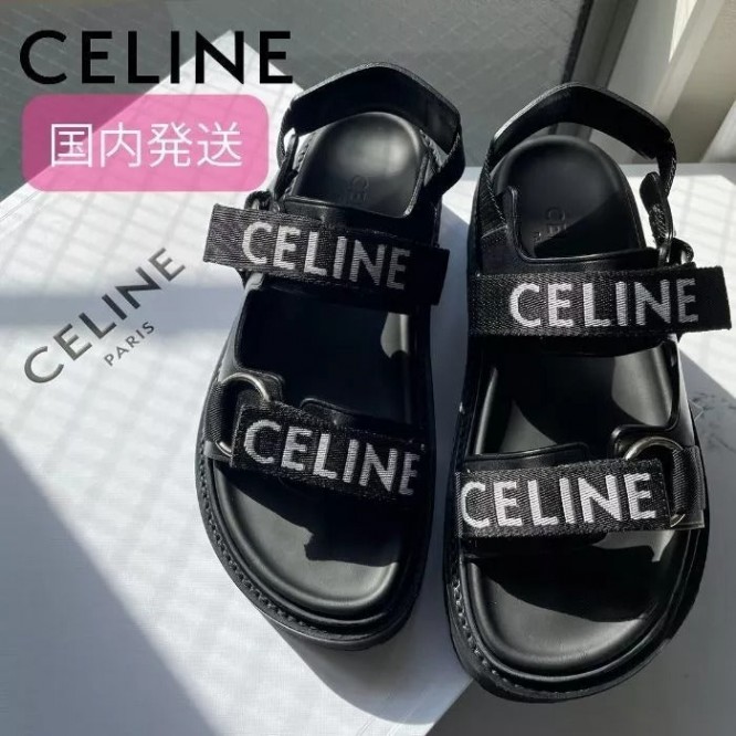 東原亜希同項【CELINE】【在庫あり即発】2022新作、大人気のロゴシリーズサンダル