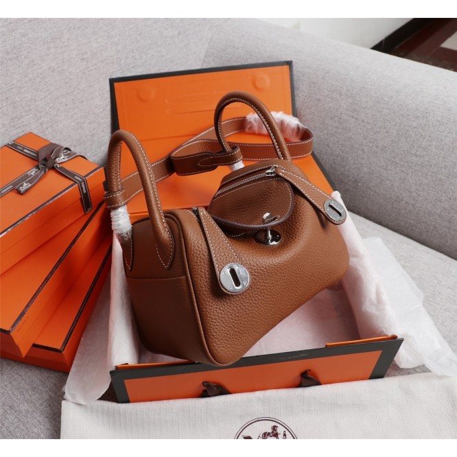 ★超入手困難★HERMES エルメス Lindy Mini リンディ ミニ ハンドバッグ ショルダーバッグ ブラウン H079086CK18-2