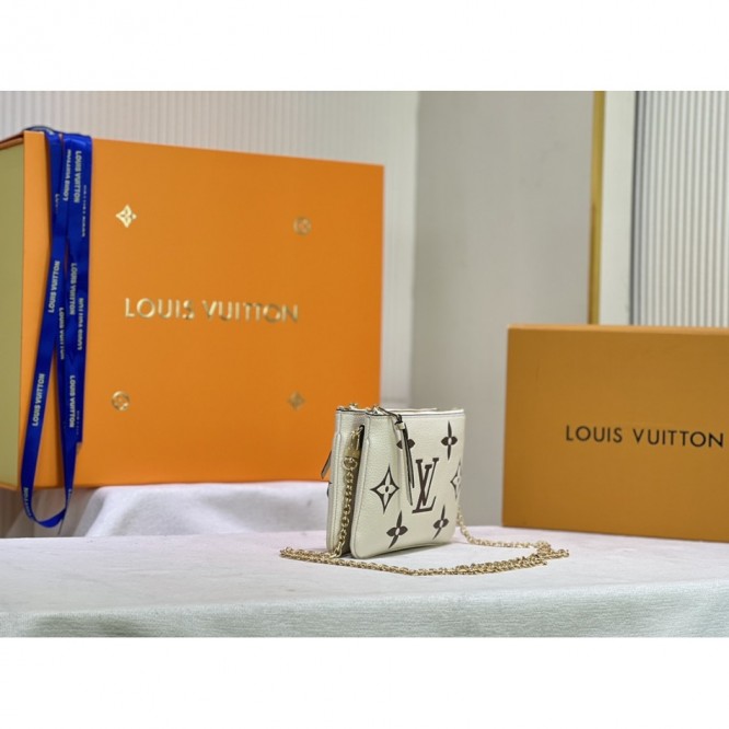 LOUIS VUITTON Monogram Empreinteポシェット ドゥーブル ジップ