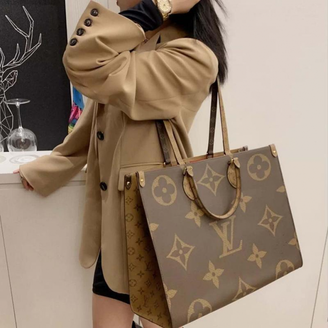 ◆Louis Vuitton◆M45495オンザゴー MM トート バッグ ブラウン