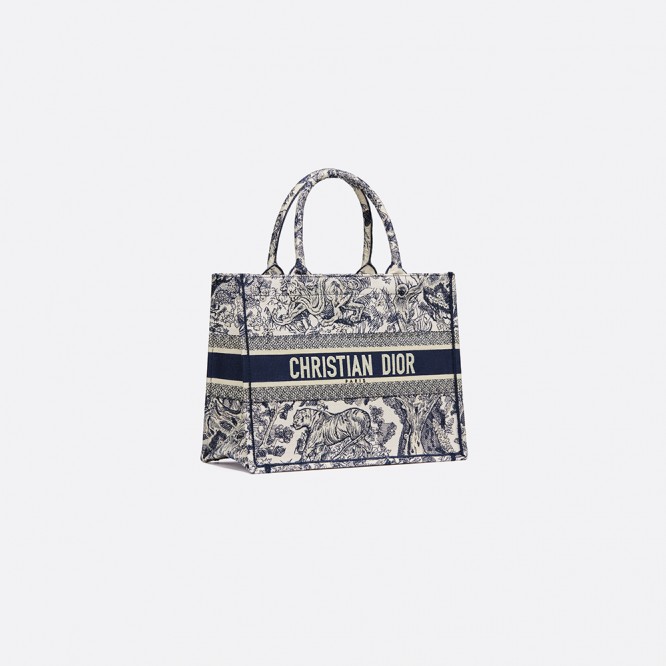 【世界中で大人気♪】Dior 2021 DIOR BOOK TOTE スモールバッグ トワル ドゥ ジュイ エンブロイダリー M1296ZTDT_M808
