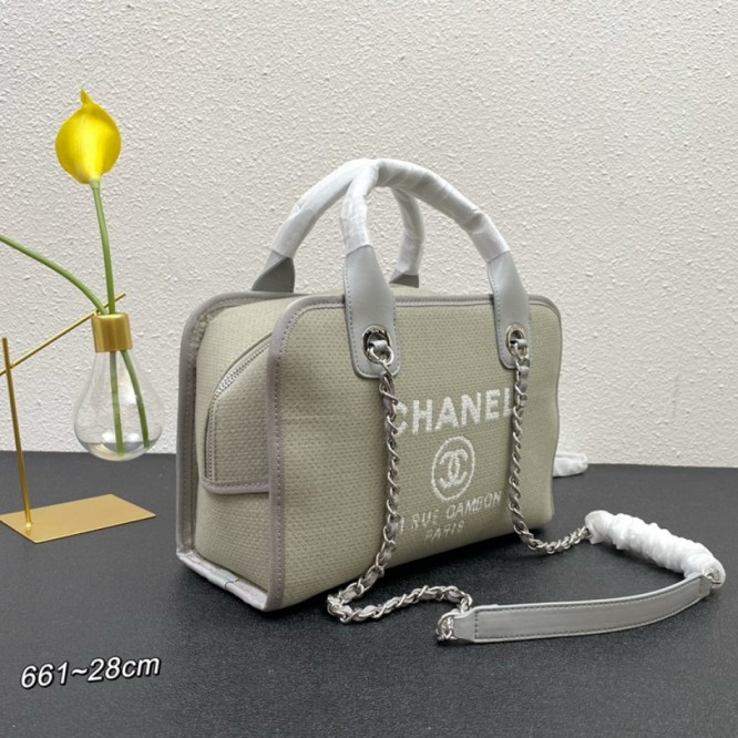 CHANELビーチキャンバスバッグキャンバストートショッピングバッグ