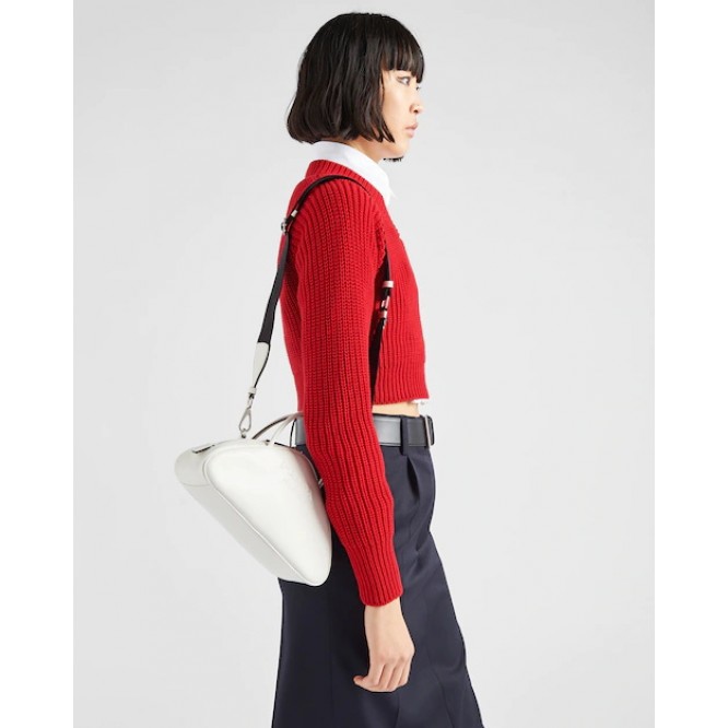 ☆大人気新作☆PRADA プラダ ホワイト レザー トップハンドルバッグ 1BB082_2BYA_F0009_V_NEO