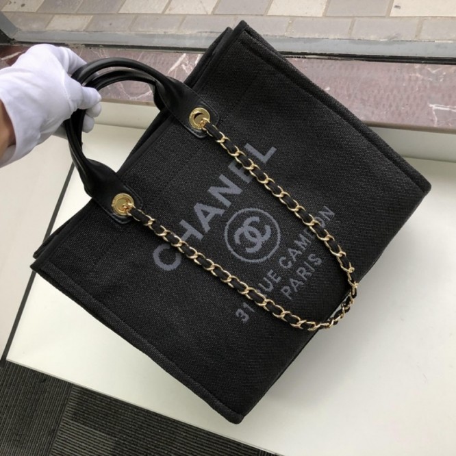 CHANELビーチキャンバスバッグキャンバストートショッピングバッグ