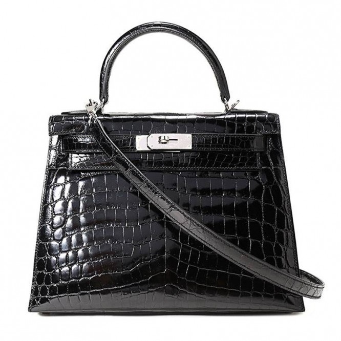【0111更新】HERMES エルメス Kelly ケリー クロコ ブラック シルバー金具 MiniKelly ミニケリー 19cm/20cm/25cm/28cm