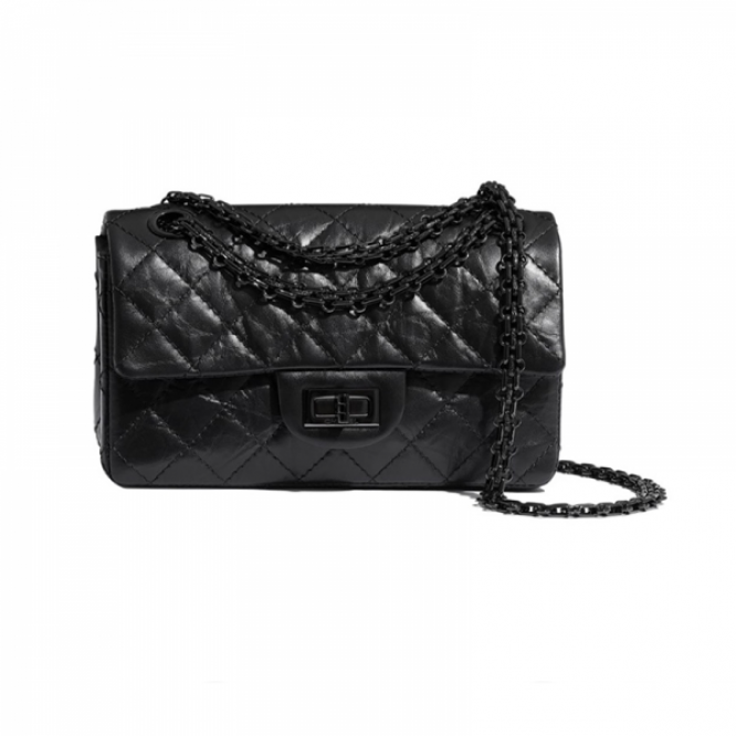 【人気商品】CHANEL シャネル オールブラック 2.55 ミニバッグ チェーンバッグ AS0874 Y83608 94305
