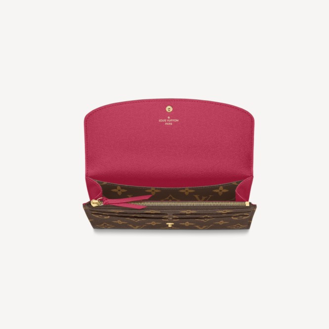 【完売必至】LOUIS VUITTON EMILIE ポルトフォイユ・エミリー フューシャ ウィメンズ 財布 M60697