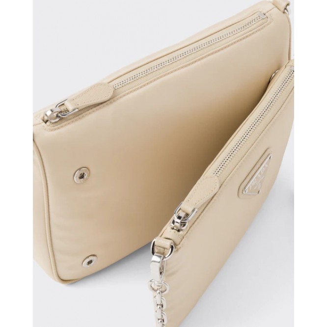 ☆大人気新作☆PRADA プラダ Re Nylon xサフィアーノレザー ショルダーバッグ サンドベージュ 1BH168_R064_F0F24_V_OOT