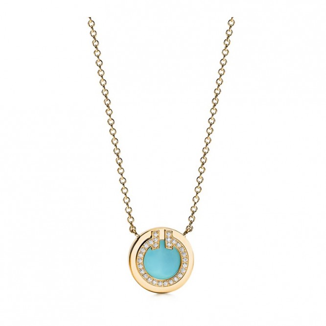 ★1129新品★Tiffany ティファニー T ダイヤモンド＆ターコイズ サークル ペンダント 67520602