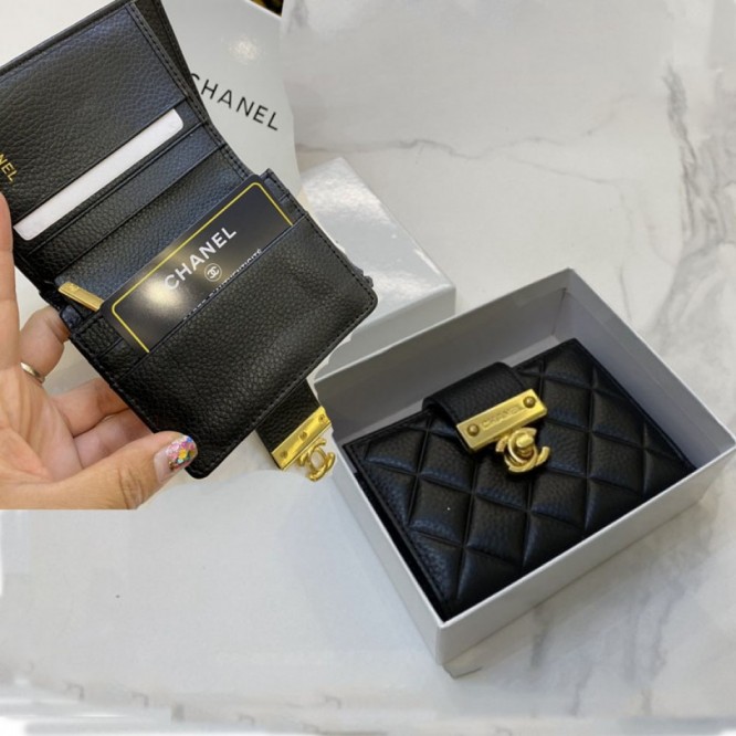 ChaneL・ウォレット 財布 小銭入り wallet 大容量 多機能 三折財布 