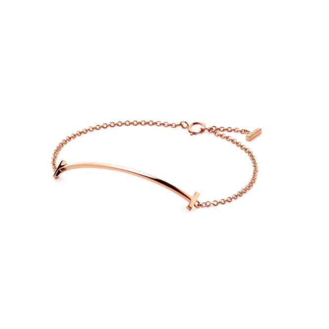 ★1129新品★Tiffany ティファニー T スマイル ブレスレット ローズゴールド GRP09015