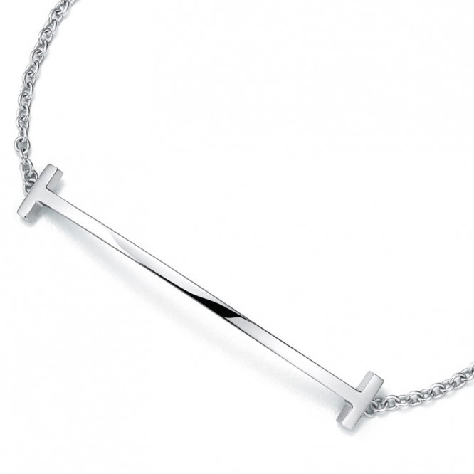 ★1129新品★Tiffany ティファニー T スマイル ブレスレット ホワイトゴールド GRP09016