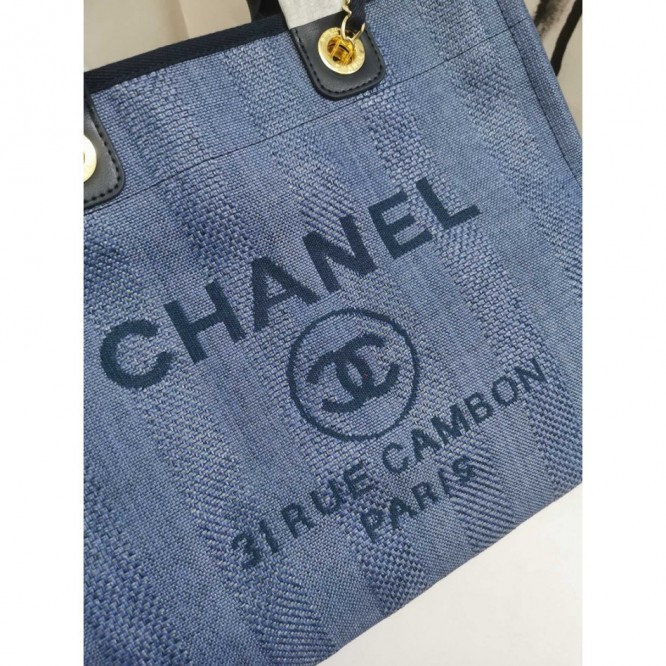 CHANELビーチキャンバスバッグキャンバストートショッピングバッグ