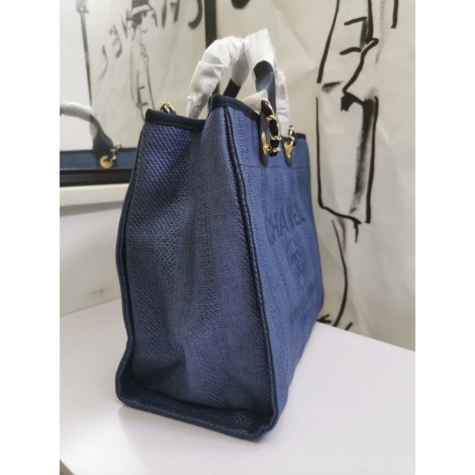 CHANELビーチキャンバスバッグキャンバストートショッピングバッグ