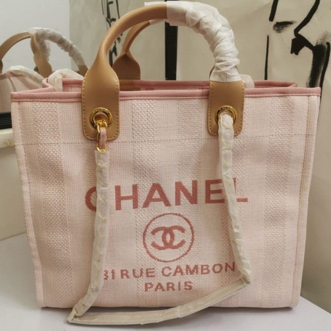 CHANELビーチキャンバスバッグキャンバストートショッピングバッグ