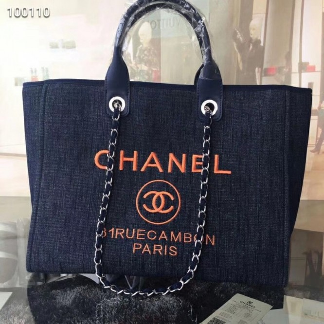 CHANELビーチキャンバスバッグキャンバストートショッピングバッグ