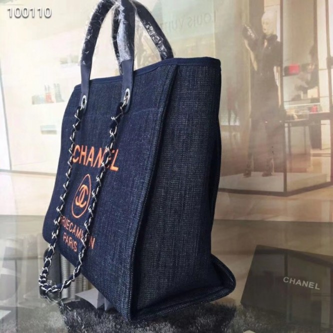 CHANELビーチキャンバスバッグキャンバストートショッピングバッグ