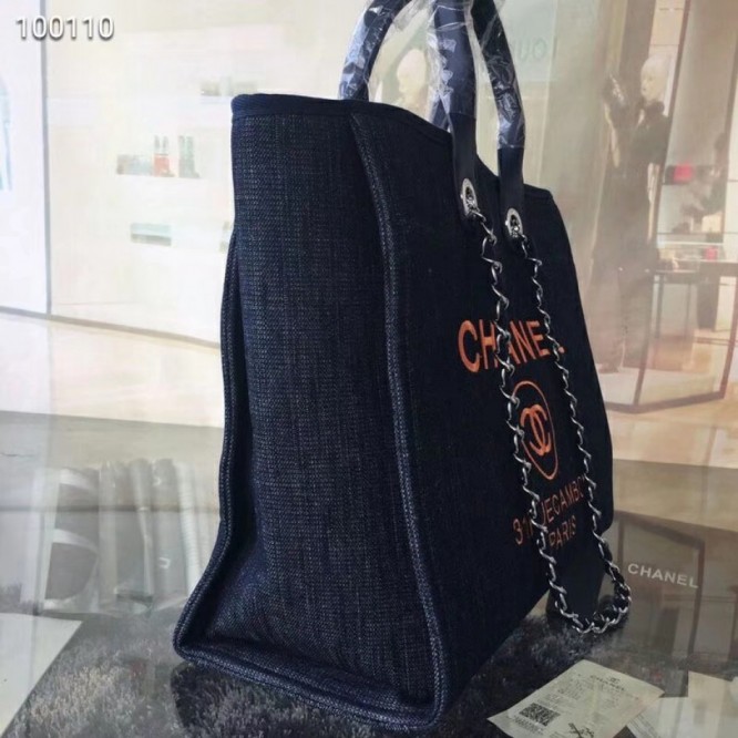 CHANELビーチキャンバスバッグキャンバストートショッピングバッグ