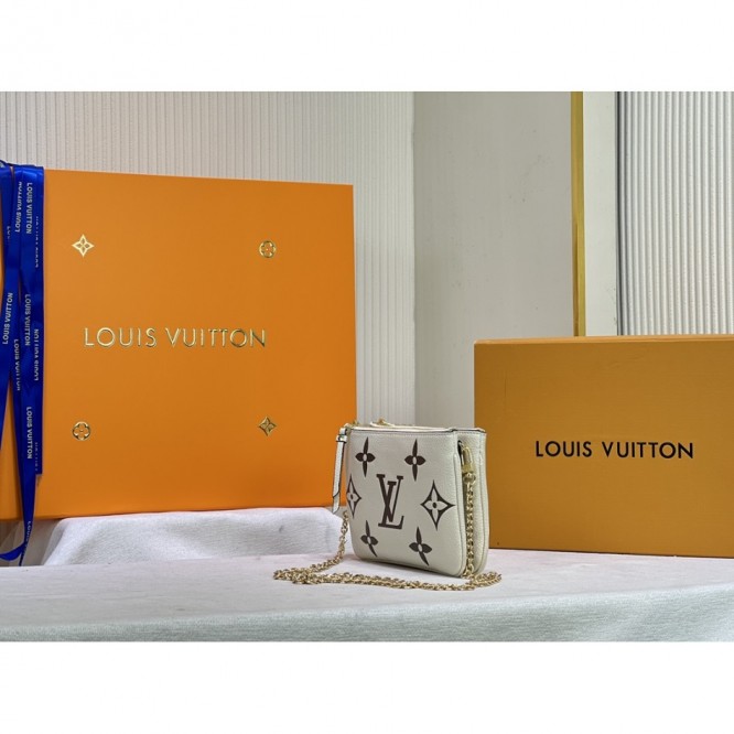 LOUIS VUITTON Monogram Empreinteポシェット ドゥーブル ジップ