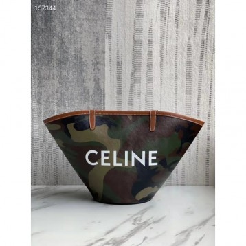 Celineクーフィンミディアムウールとカウレザーのハンドバッグ
