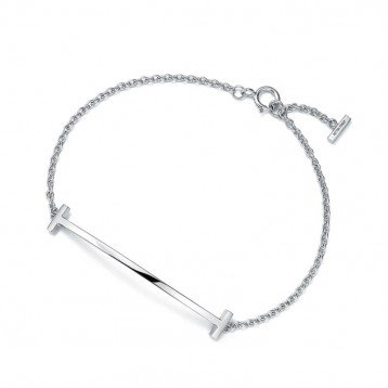 ★1129新品★Tiffany ティファニー T スマイル ブレスレット ホワイトゴールド GRP09016