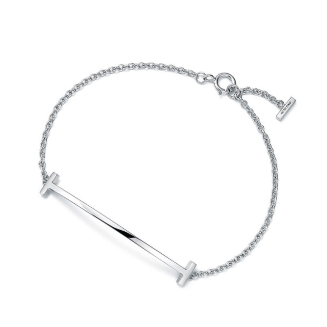 ★1129新品★Tiffany ティファニー T スマイル ブレスレット ホワイトゴールド GRP09016