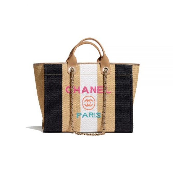 【人気商品】CHANEL 20SS ドーヴィル トート シャネル ショッピングバッグ レディース バッグ ベージュ ブラック アイボリー A66941 B01940 N5447