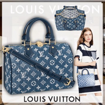 22春夏 LOUIS VUITTON スピーディー 25 バッグ デニム ブルーM59609