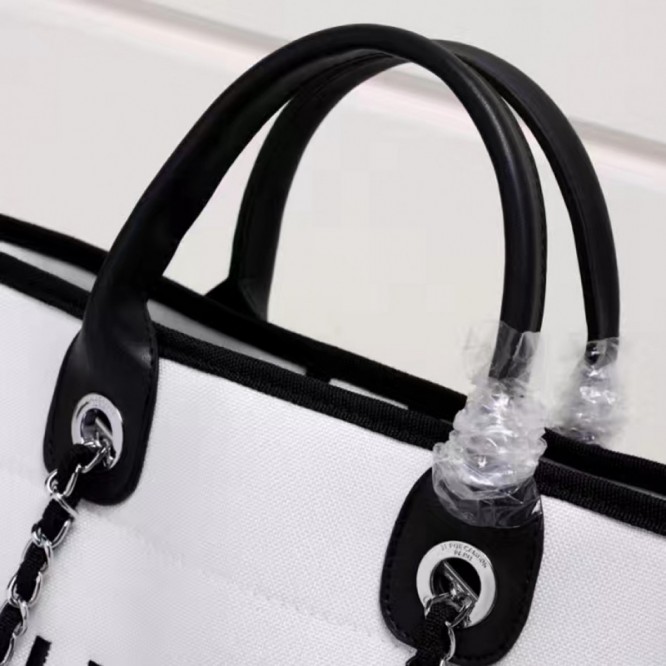 CHANELビーチキャンバスバッグキャンバストートショッピングバッグ