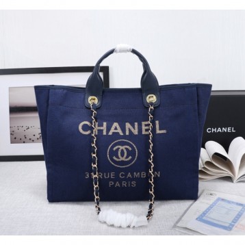 CHANELビーチキャンバスバッグキャンバストートショッピングバッグ