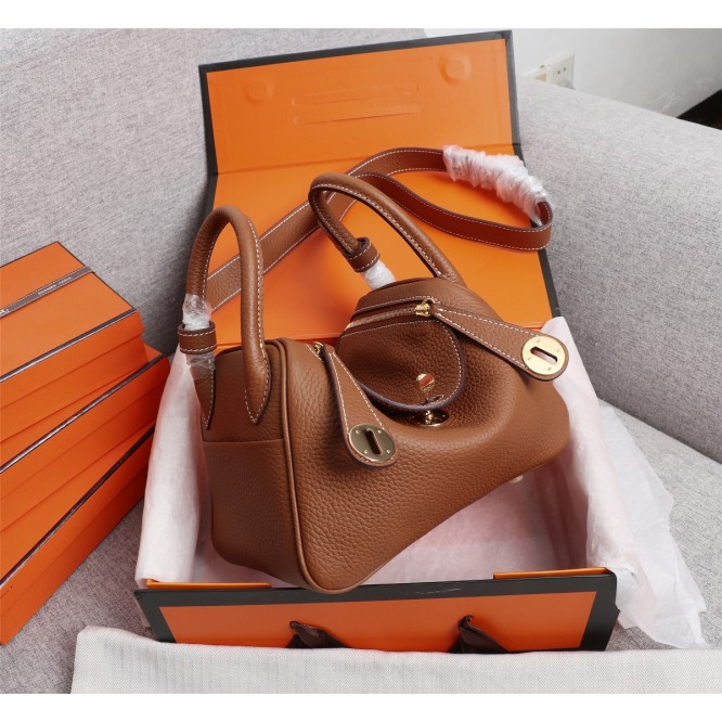 ★超入手困難★HERMES エルメス Lindy Mini リンディ ミニ ハンドバッグ ショルダーバッグ ブラウン H079086CK18-2