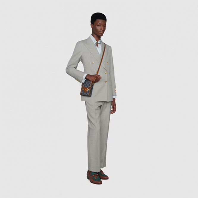【オシャレ☆】GUCCI グッチ 〔グッチ ホースビット 1955〕ミニバッグ   ブルー＆アイボリー GGデニム ‎625615 2KQGG 8375