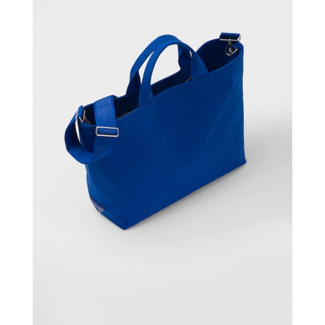 ☆大人気新作☆PRADA プラダ FROM THE RUNWAY キャンバス トートバッグ ブルー 2VG081_010_F0215_V_OLO
