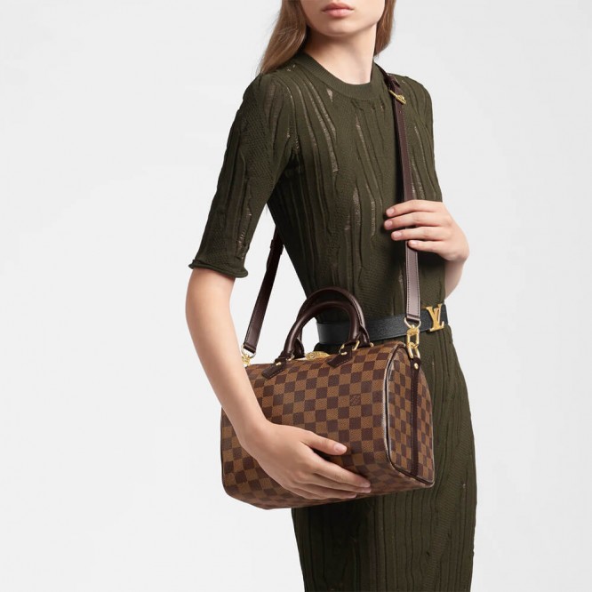 【最後の1点】LOUIS VUITTON SPEEDY 25 スピーディ・バンドリエール 25 ウィメンズ トートバッグ ショルダーバッグ ダミエ・エベヌ N41368