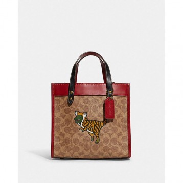 Coachコーチ・クラシックロゴキャンバスタイガーREXY旧正月コレクションアウトドアサイズ22トートバッグ