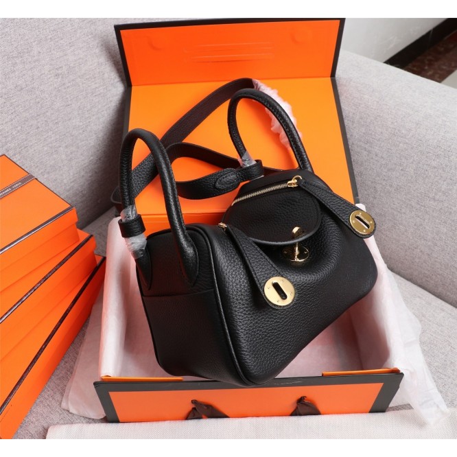 ★超入手困難★HERMES エルメス Lindy Mini リンディ ミニ ハンドバッグ ショルダーバッグ ブラック H079086CK18
