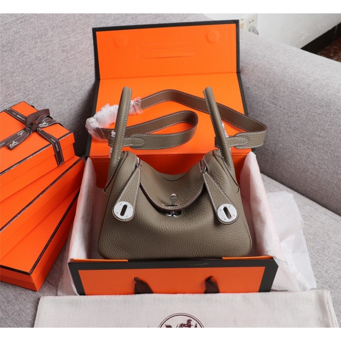 ★超入手困難★HERMES エルメス Lindy Mini リンディ ミニ ハンドバッグ ショルダーバッグ グレー H079086CK18-1