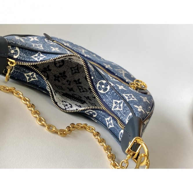  Louis Vuitton ループ 半月型 デニム バゲットバッグM81166