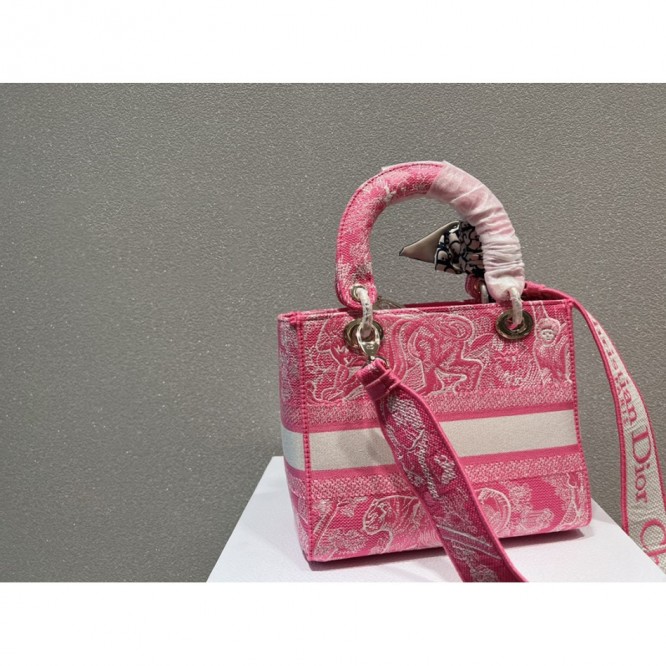 DIOR LADY D-LITE ミディアムバッグ ピンク