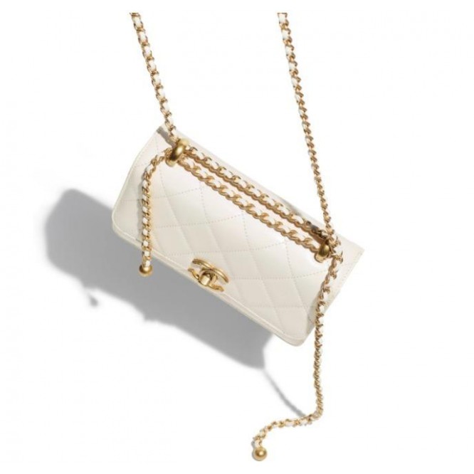 【CHANEL】ミニ フラップ バッグ ホワイト